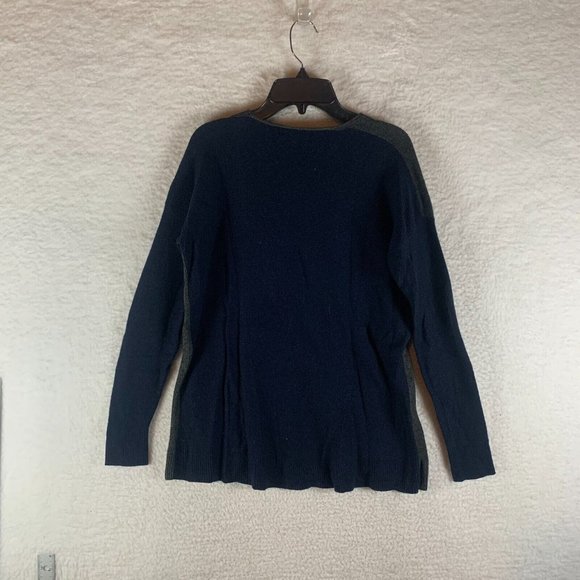 Madewell Kimball‎ Colorblock Women's Alpaca Wool Sweater Gray Navy Size S 8636 - Picture 6 of 8